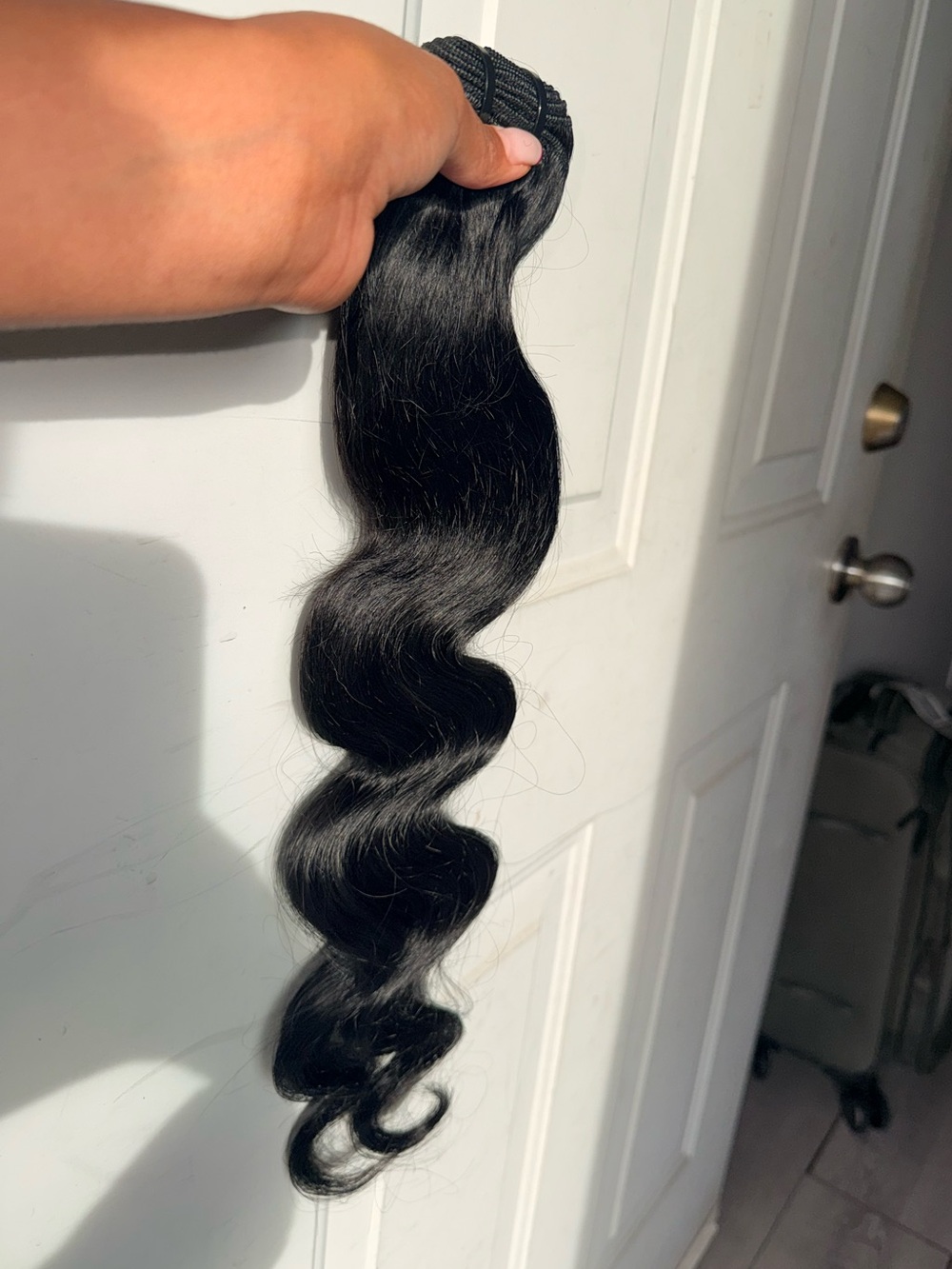 Black Wavy Human Hair Bundles/Weft